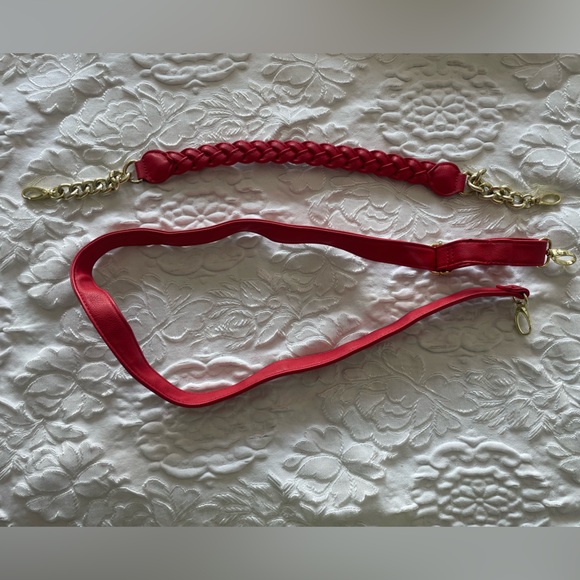 Steve Madden Red/Orange Large Tote Shoulder Bag Extendable Logo Detachable Strap - Picture 13 of 17